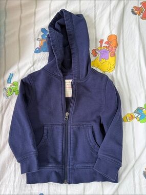 Hanna Andersson 3T Kids Navy Zip-Up Hoodie
